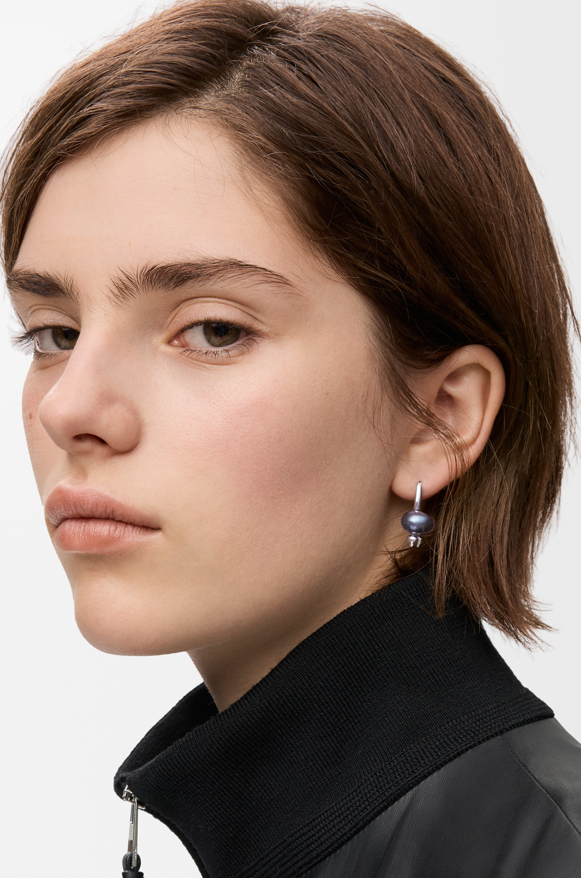 Blueberry earrings in sterling silver and pearl - 2