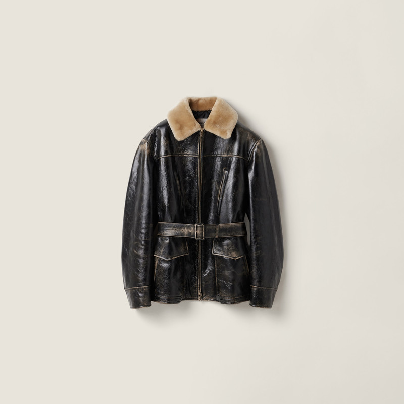 Calf leather caban jacket 1