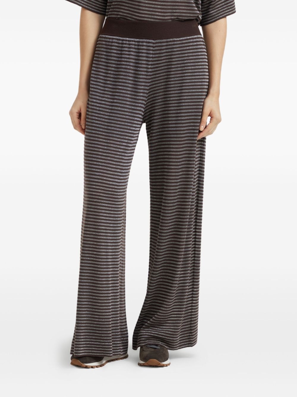 striped high-waisted trousers - 3