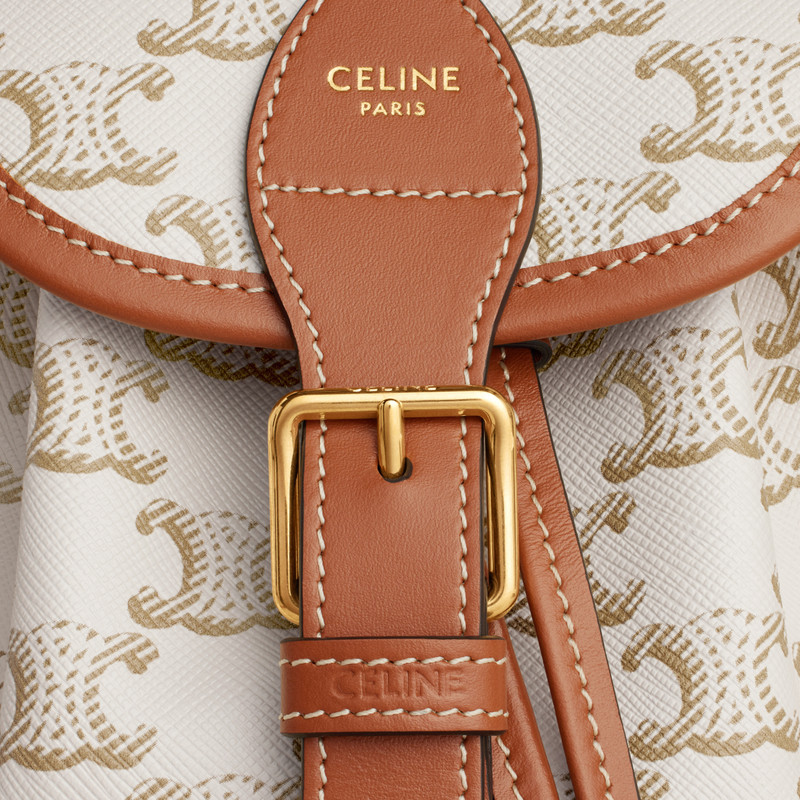 MINI BACKPACK FOLCO in Triomphe Canvas and calfskin 4