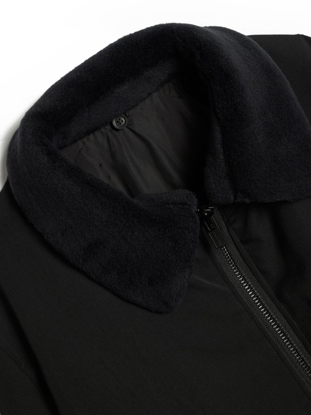 fleece-collar zip-front jacket - 3