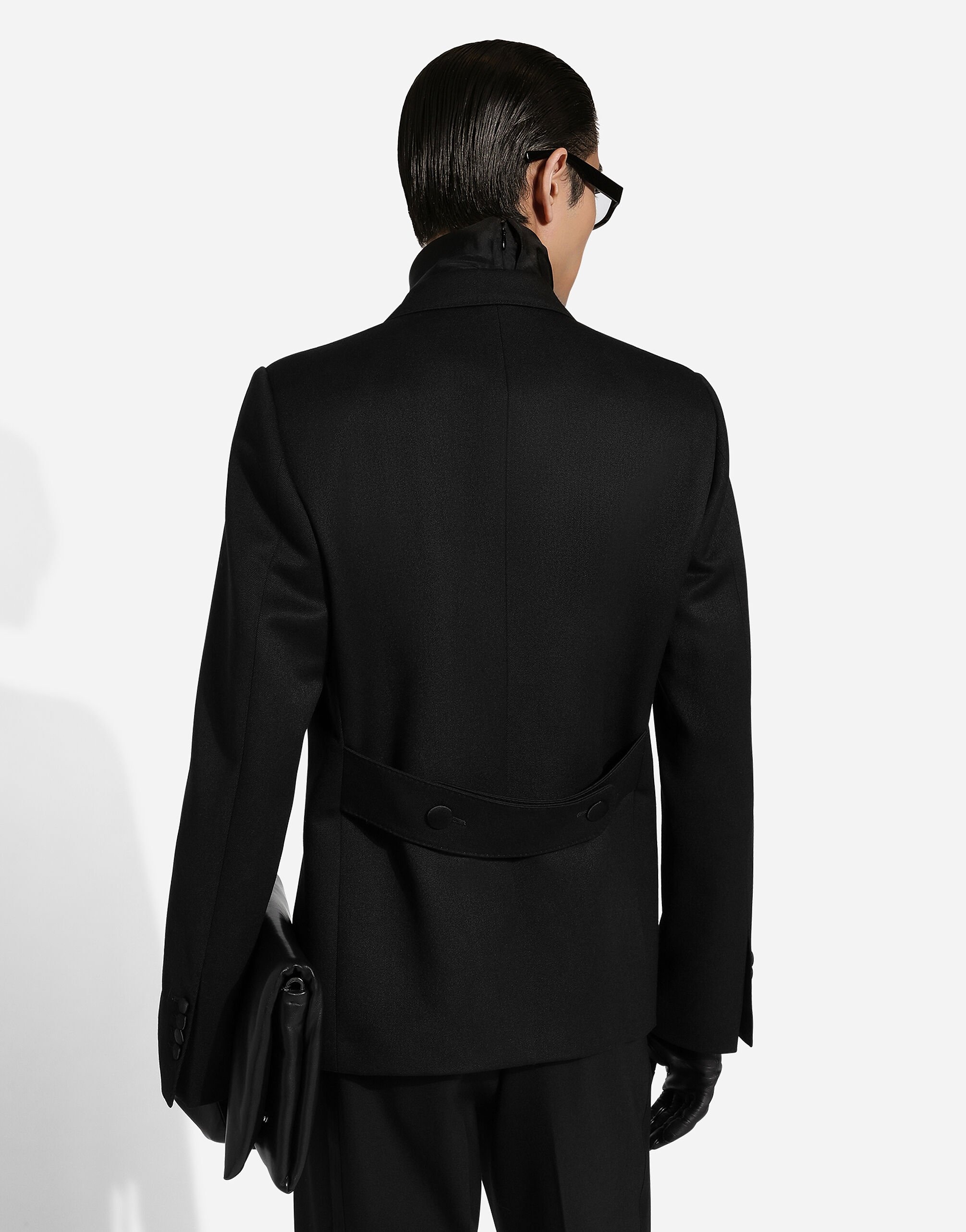 Double-breasted embroidered satin jacket - 6