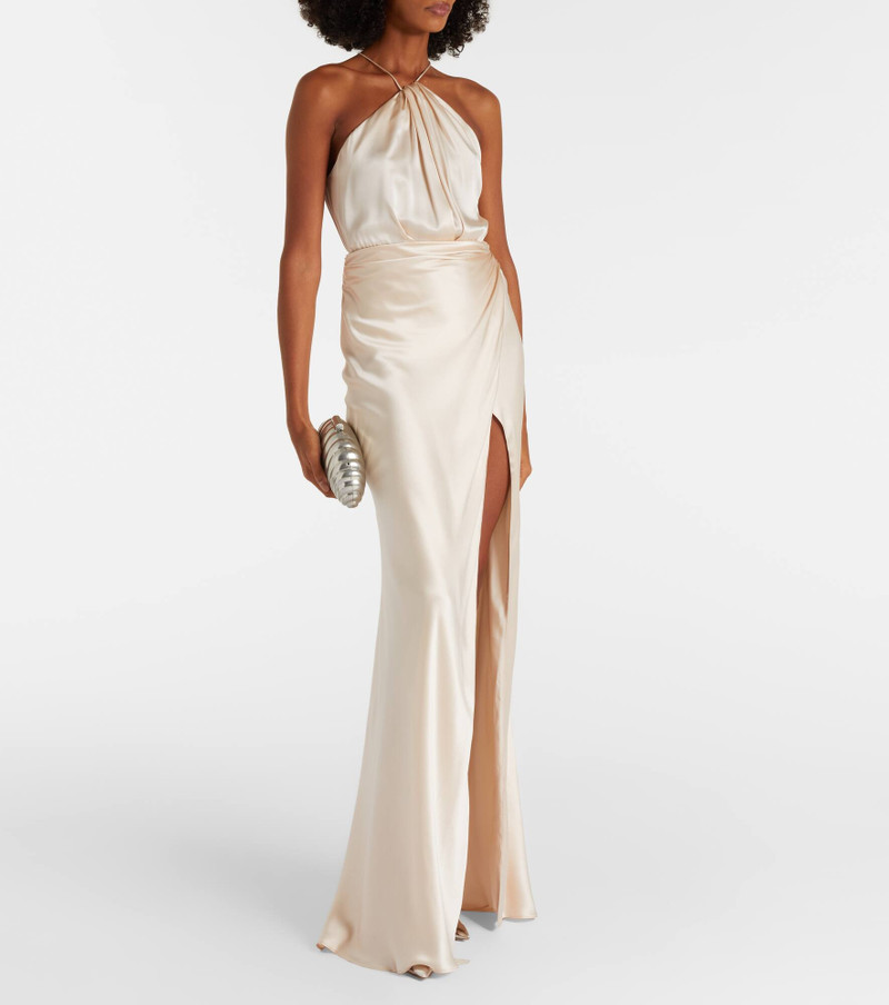 THE SEI Halterneck silk satin gown outlook