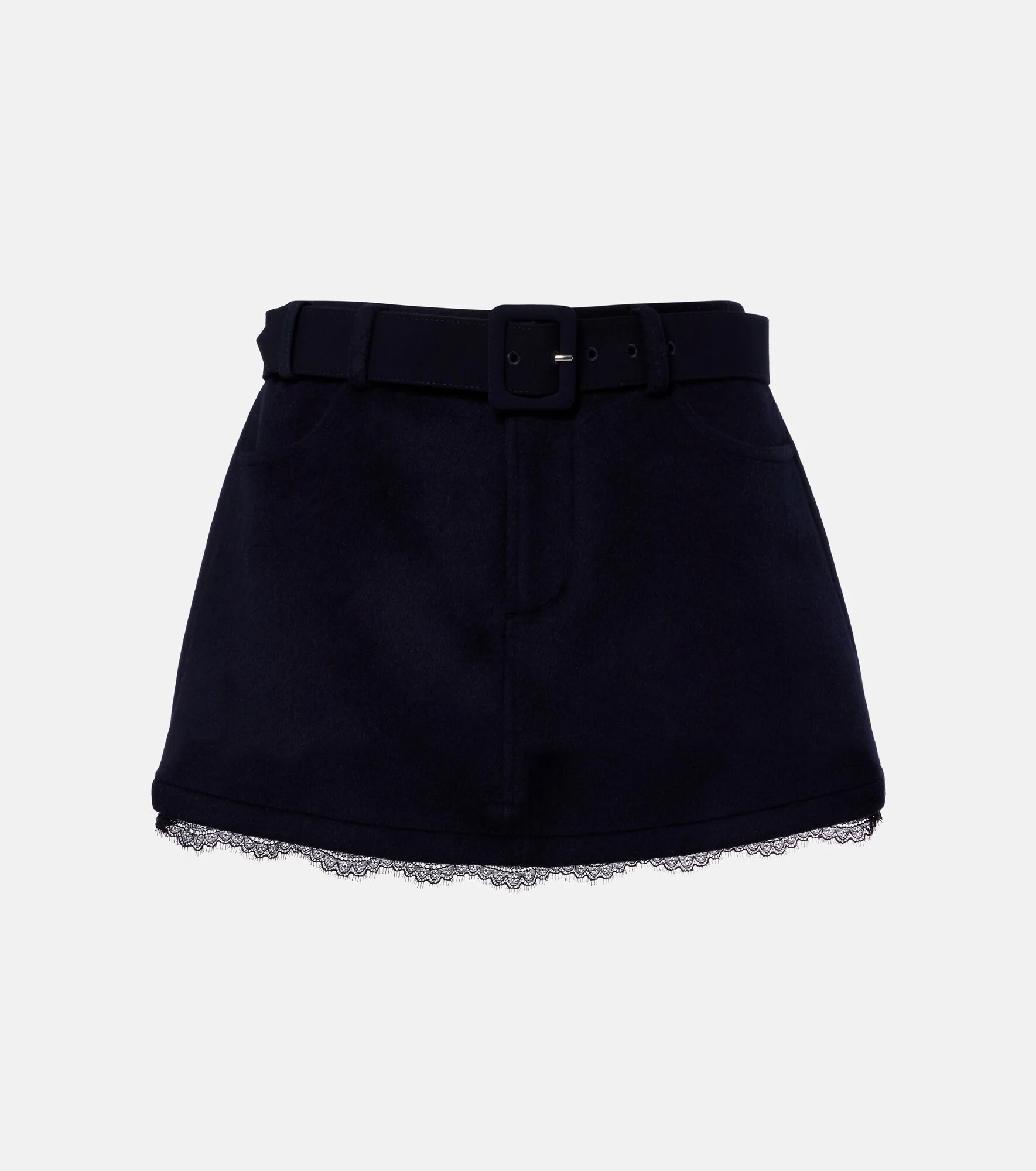Belted lace-trimmed shorts - 1