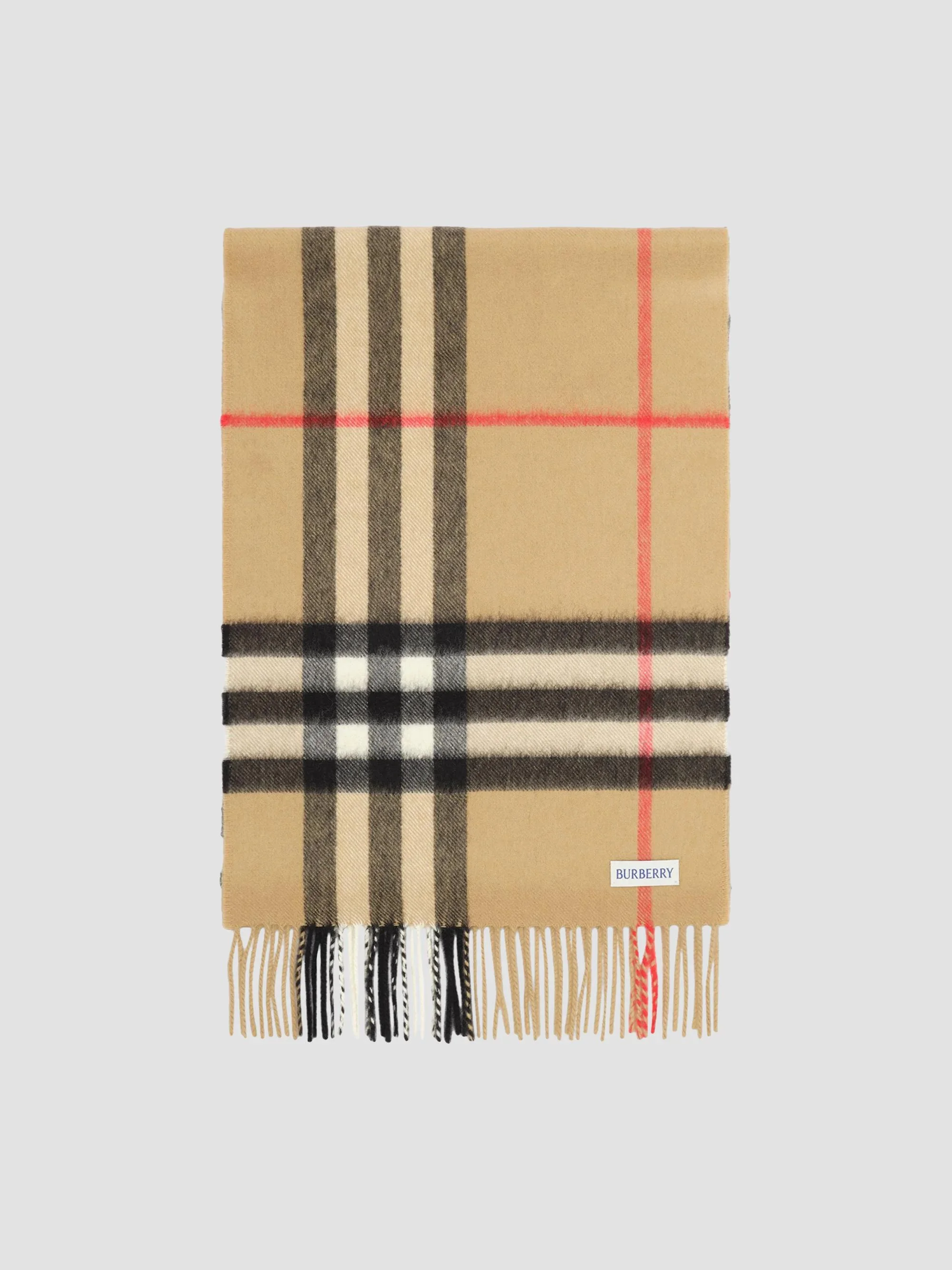 Women's Embellished Check Cashmere Scarf - Beige - 1