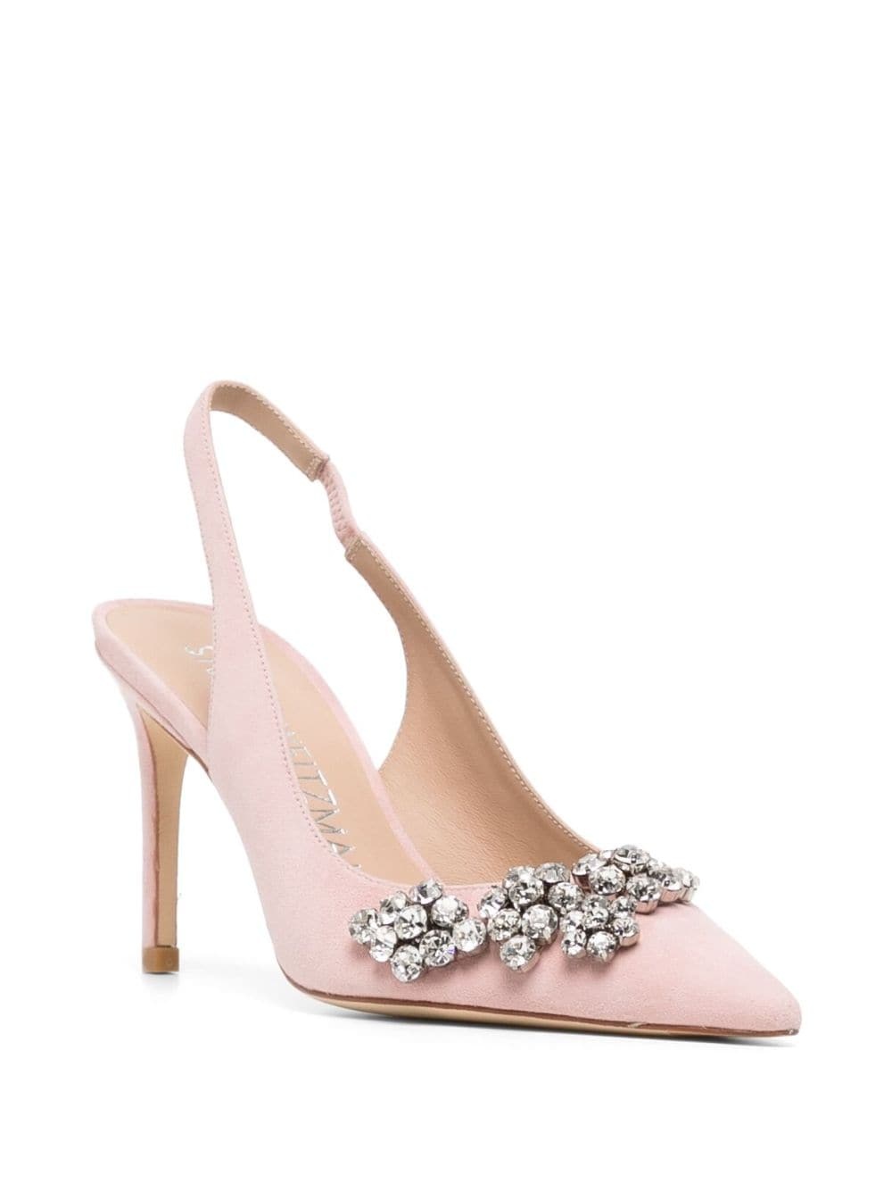 Crystal Fleur 100mm pointed-toe pumps - 2