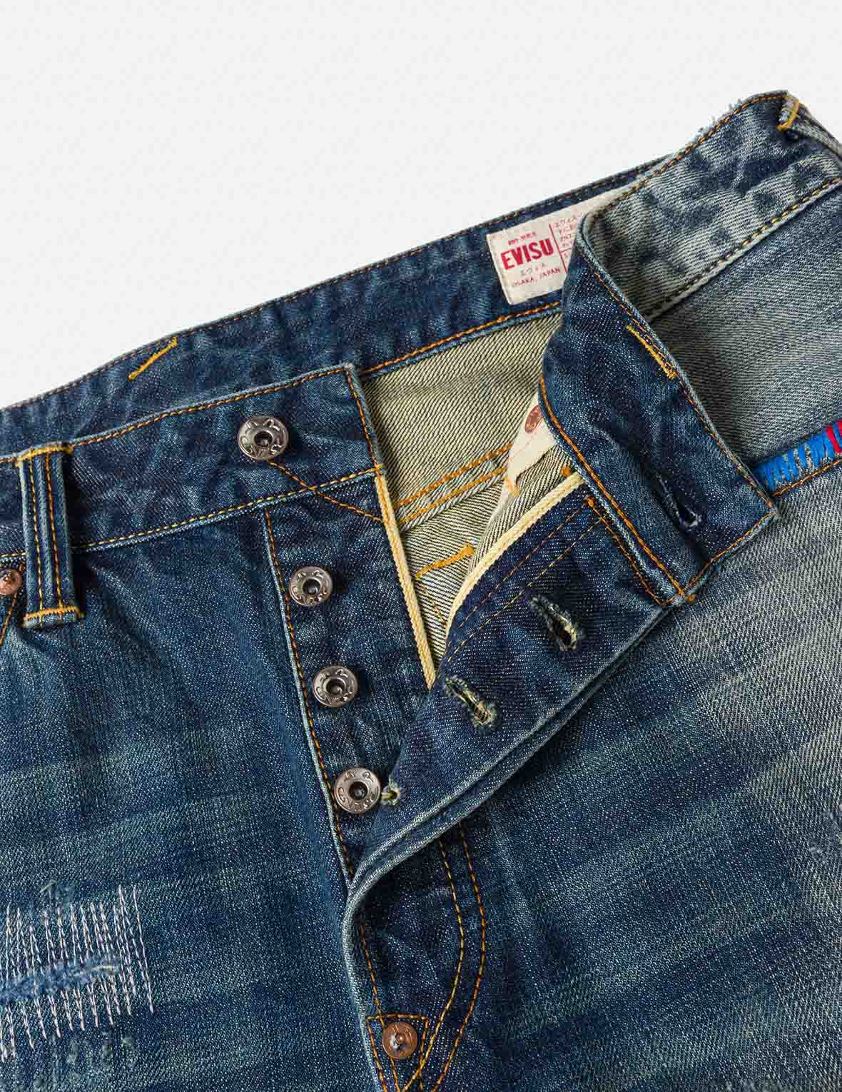 7-Pocket Design with Seagull Embroidery Washed Regular Fit Jeans #2000 - 13
