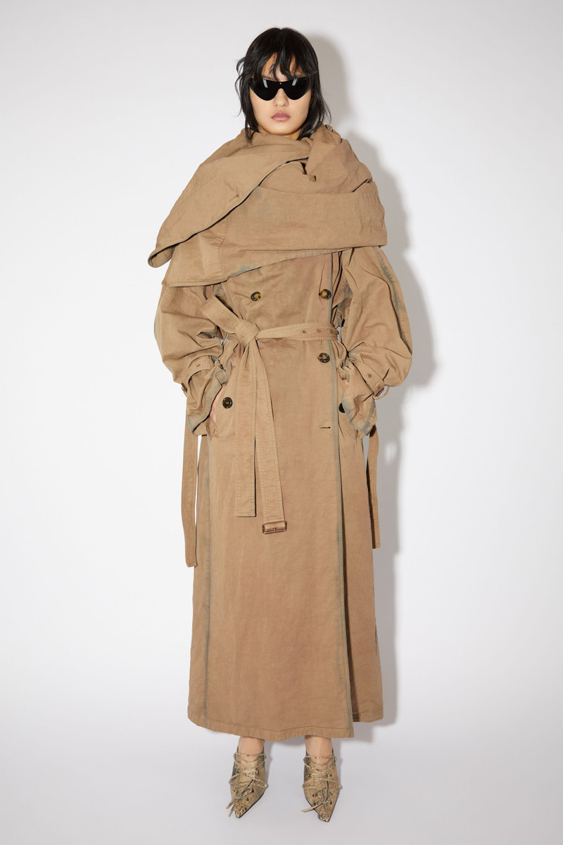 Acne Studios Shawl collar trench coat - Beige outlook