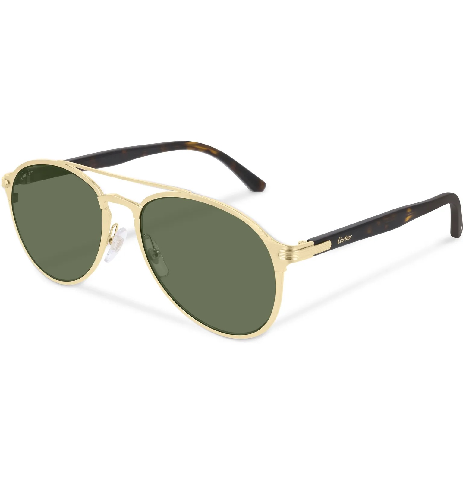 Aviator-Style Brushed Gold-Tone and Tortoiseshell Acetate Sunglasses - 1