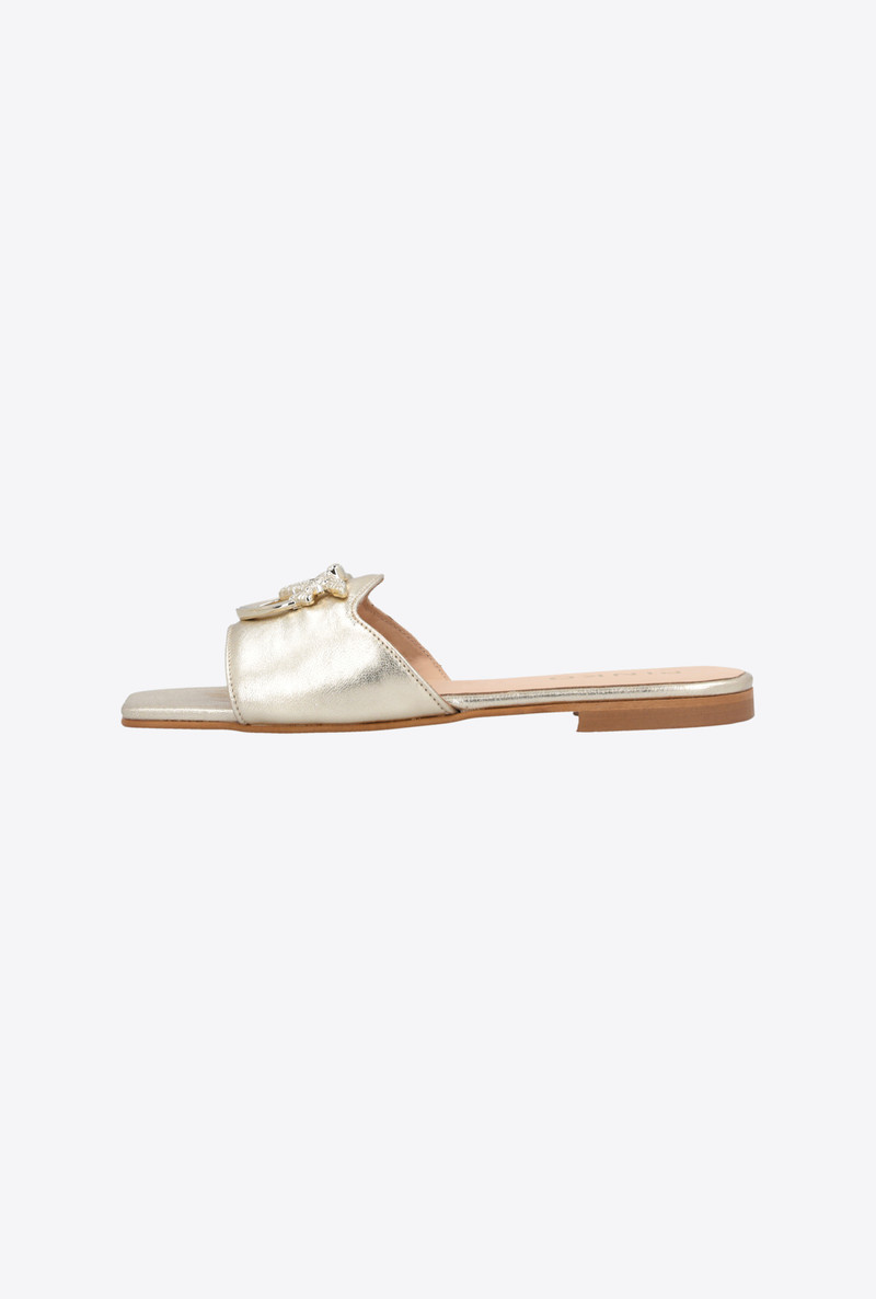 PINKO FLAT LAMINATED LEATHER SLIP-ONS outlook