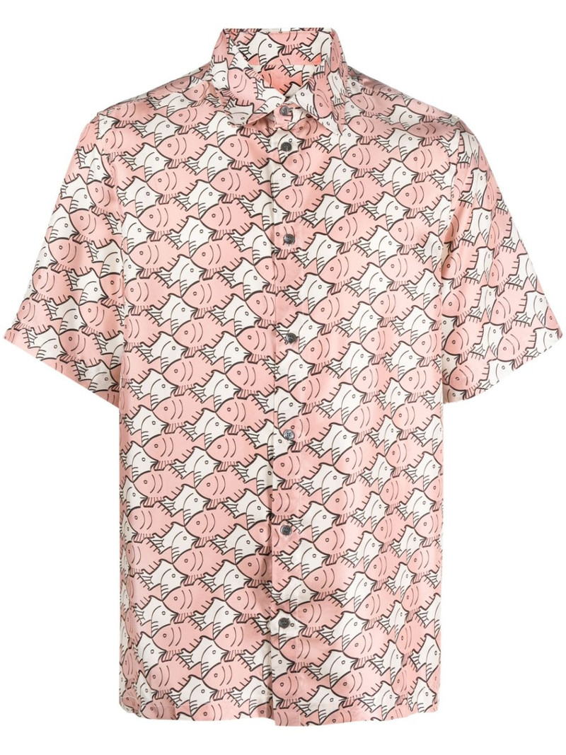 dolphin-print silk shirt 1