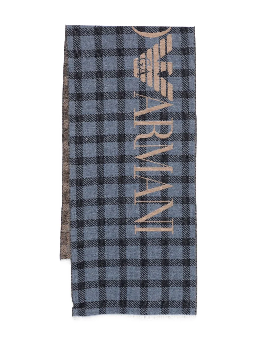 check-pattern logo scarf - 1