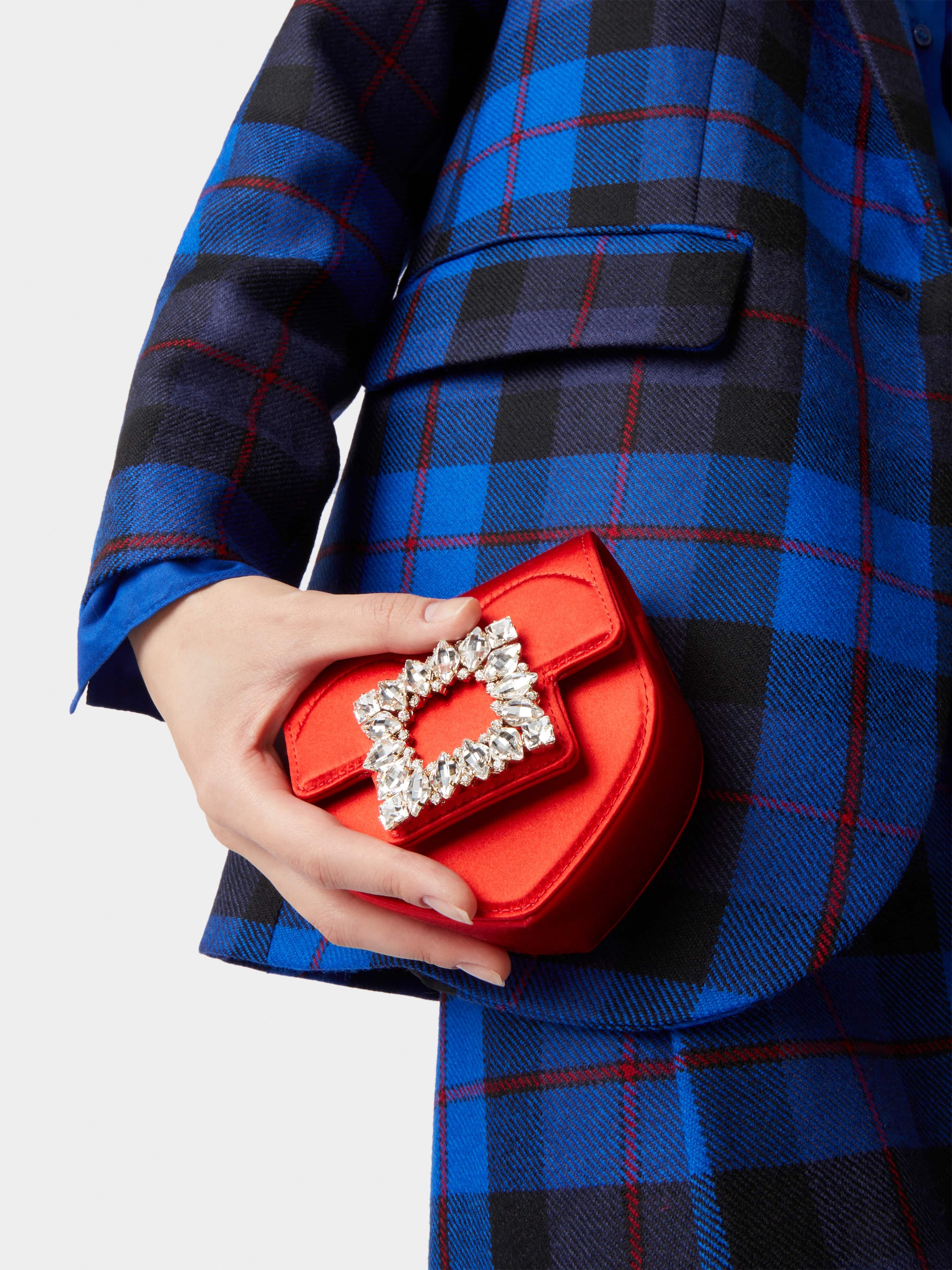 Clutch Love Strass Buckle Micro Clutch Bag in Satin - 7