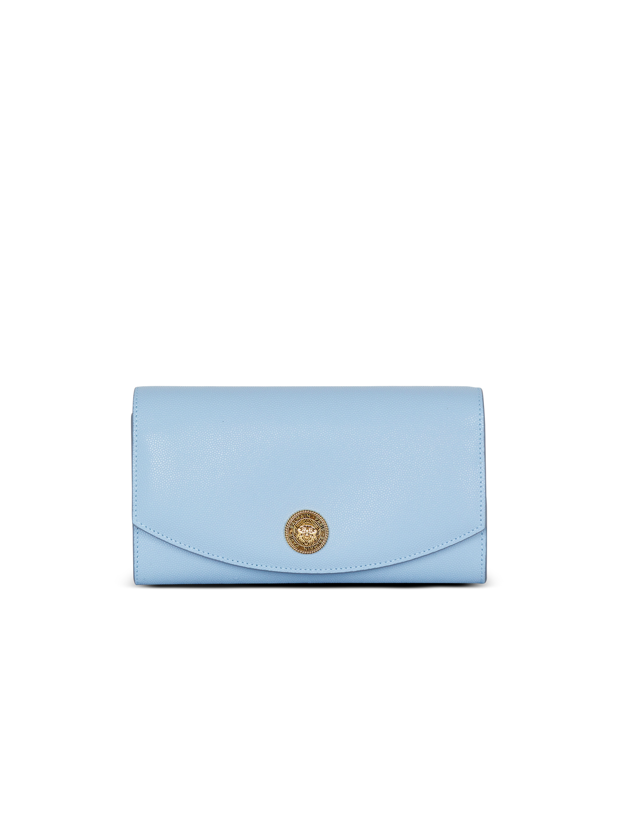 Emblème grained calfskin clutch - 1