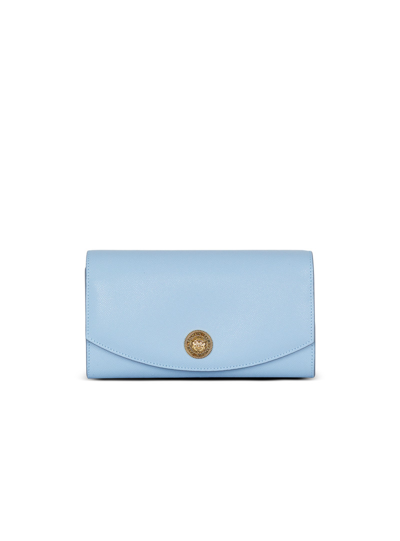 Emblème grained calfskin clutch 1