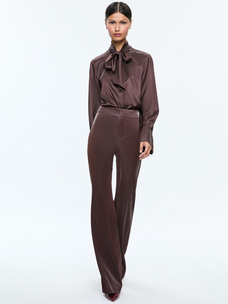 ANDREW VEGAN LEATHER MID RISE BOOTCUT SLIM PANT 6