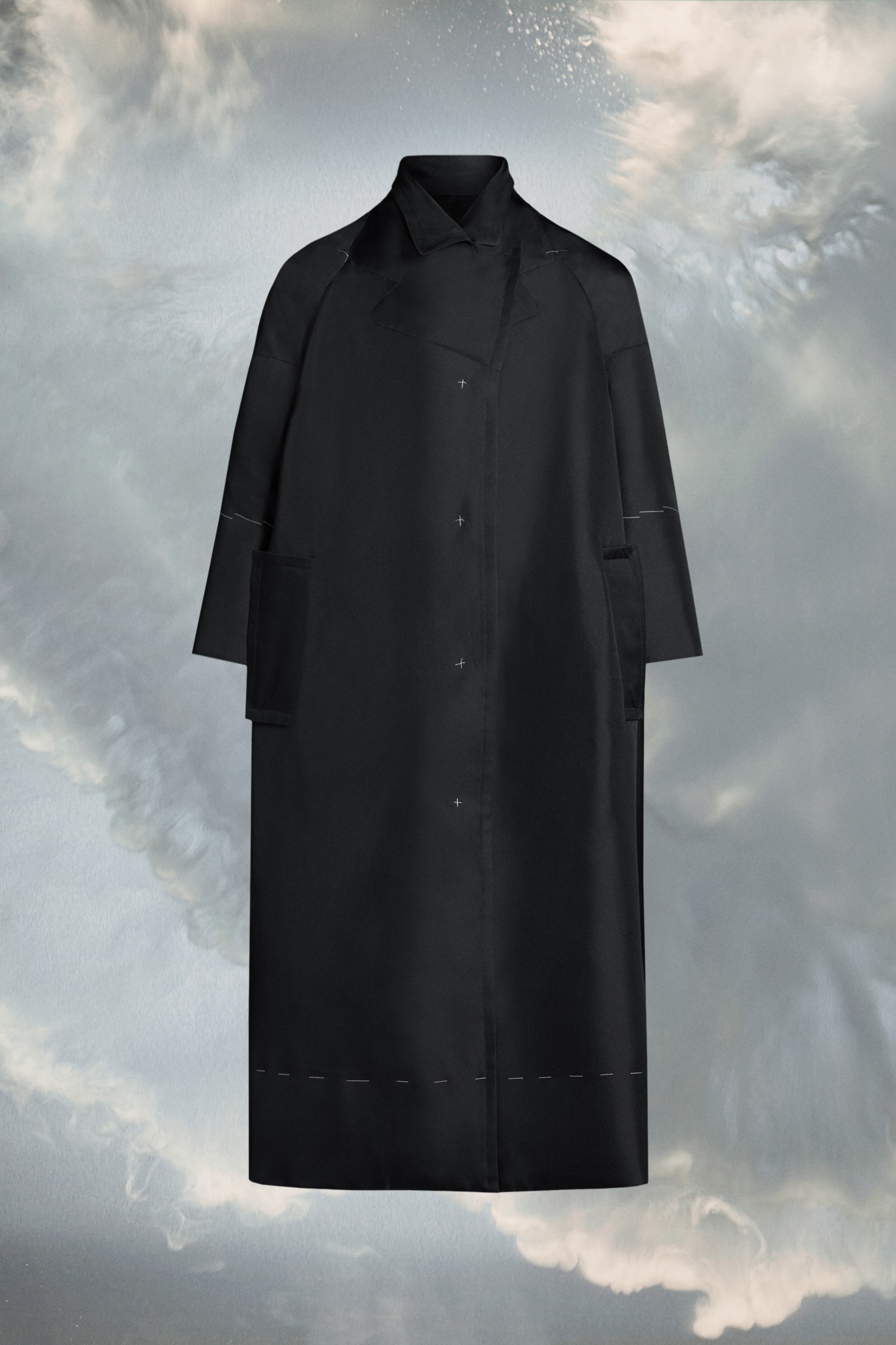 Work-in-progress oversized silk coat - 2