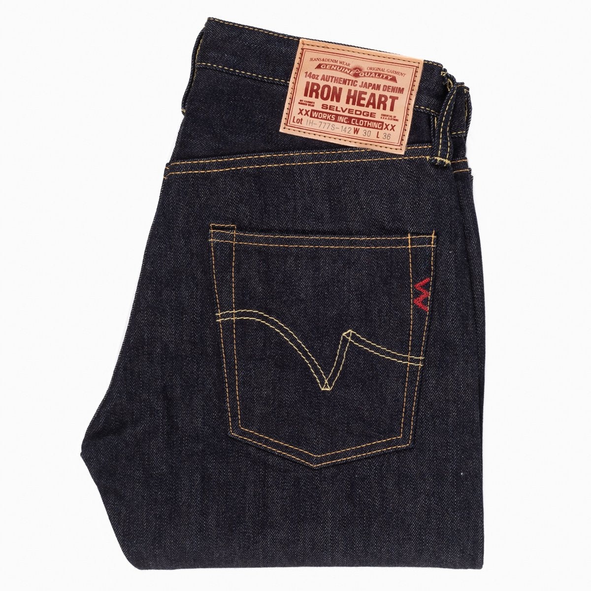 IH-777S-142 14oz Selvedge Denim Slim Taper Indigo - 3