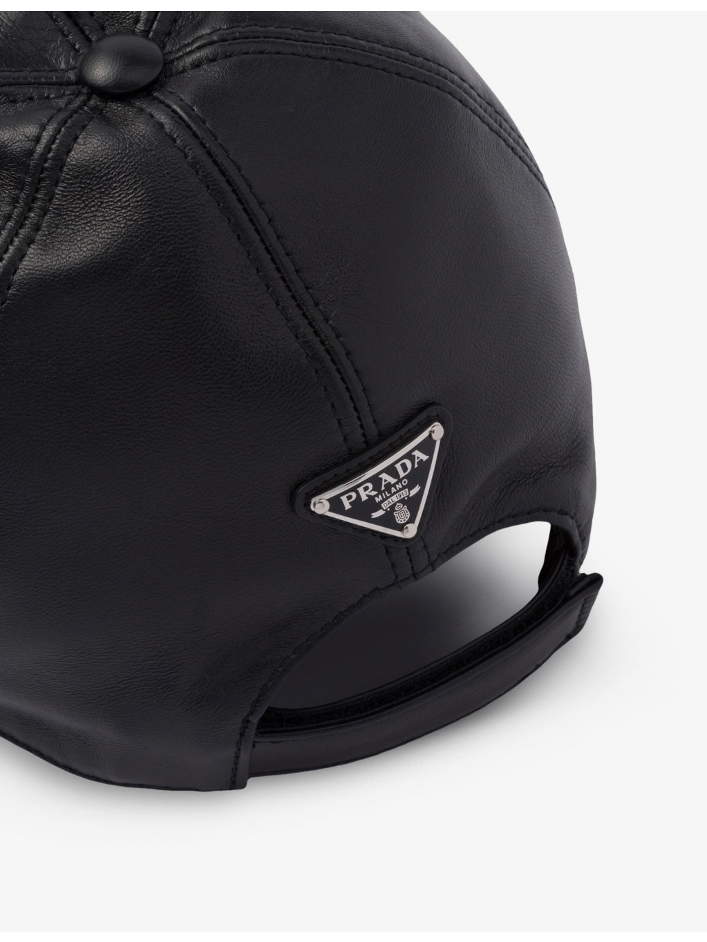 Logo-plaque leather baseball cap - 2