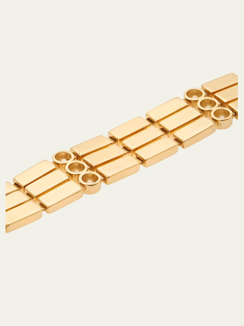 ILEANA MAKRI 18K Yellow Gold Stepping Stone Multi Bracelet with White Diamonds outlook
