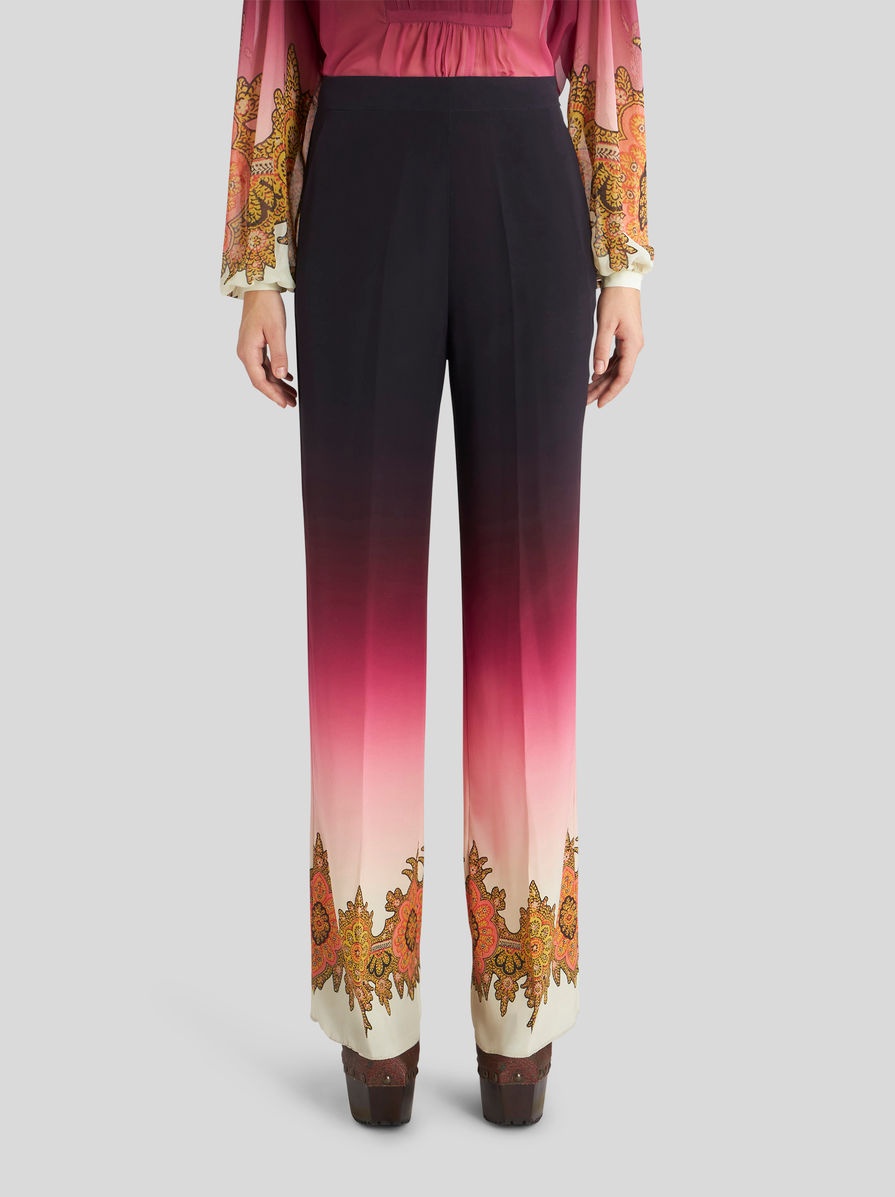 COLOUR SHADED CRÊPE DE CHINE PALAZZO TROUSERS - 2