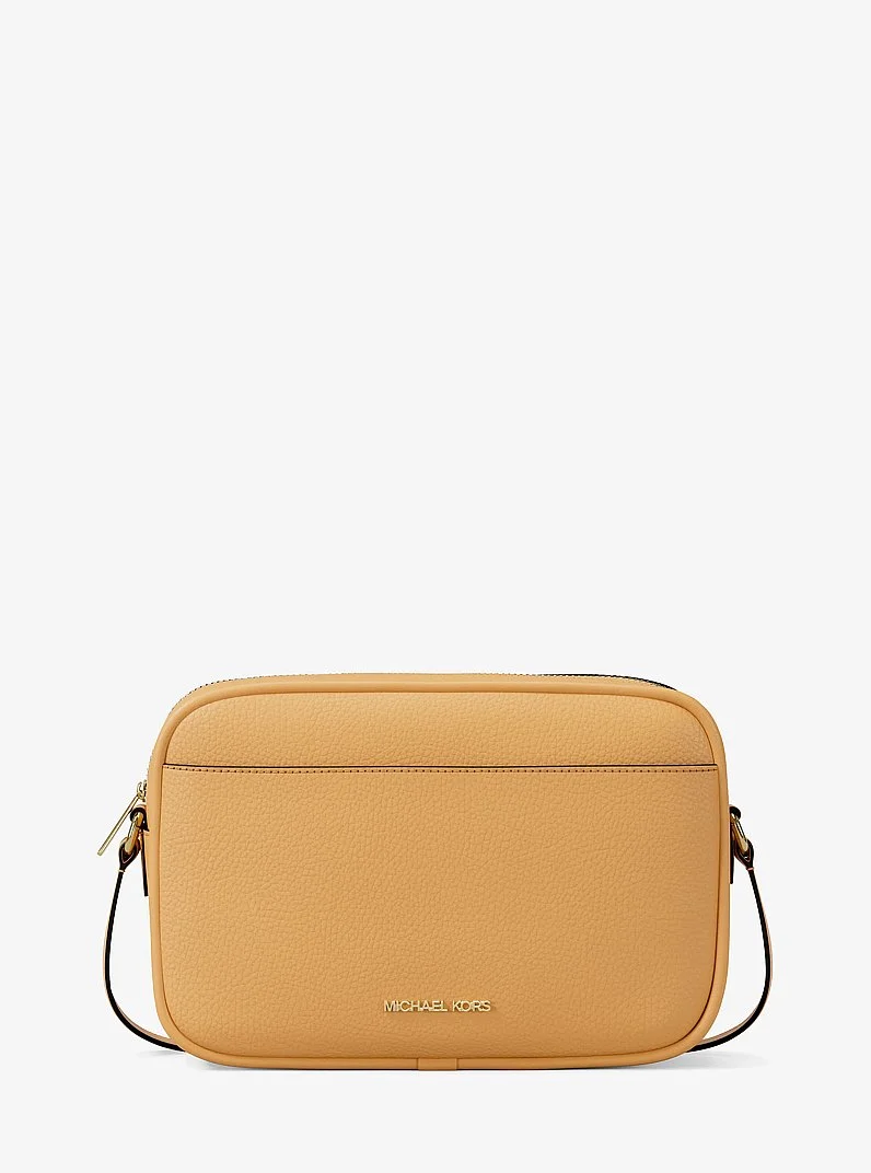 Jet Set Large Pebbled Leather Camera Crossbody Bag - 1