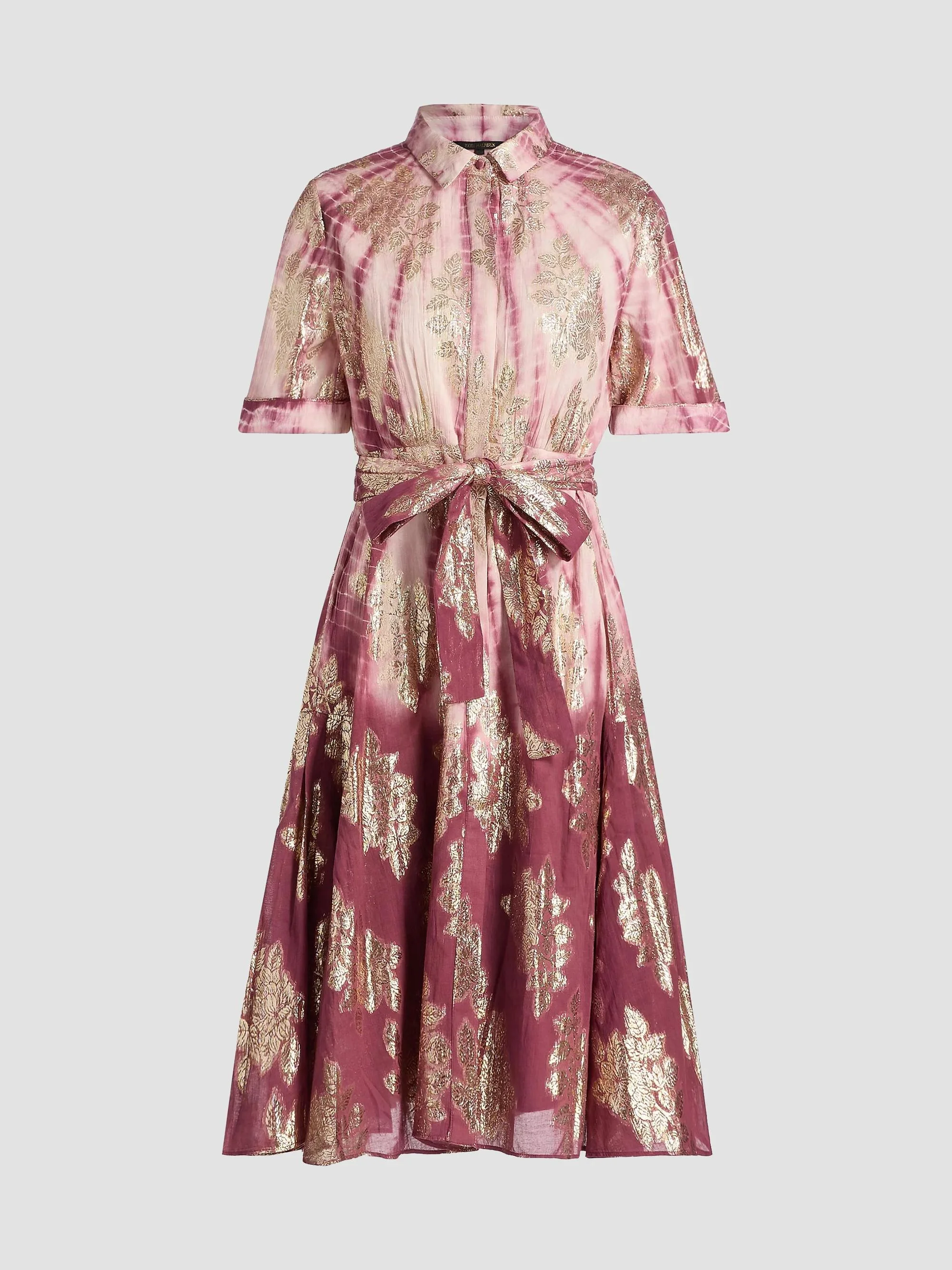 Women's Tara Metallic Cotton Shirtdress - Rose Multi - 1