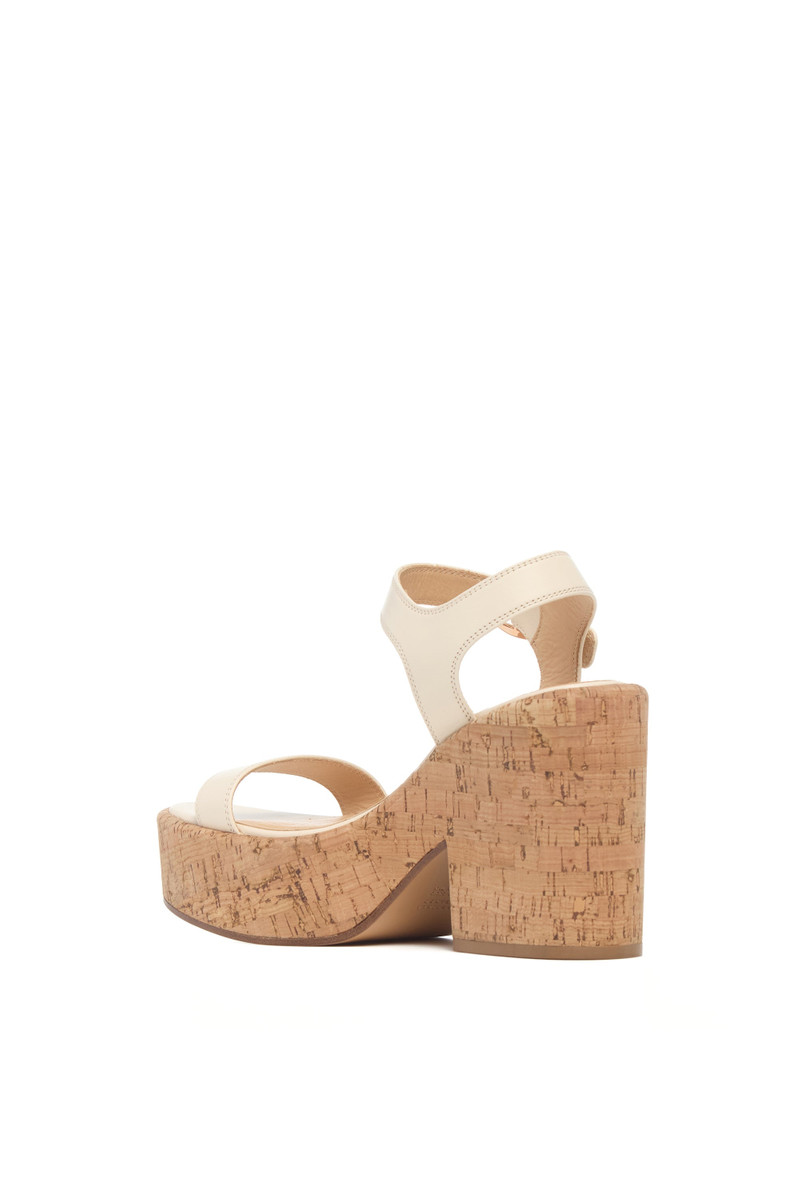 GABRIELA HEARST Sardis Platform Sandal in Cream Nappa Leather outlook