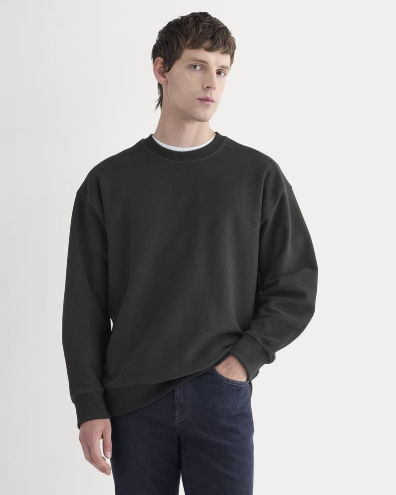 EVERLANE TWILL TERRY JACQUARD CREW SWEATSHIRT outlook