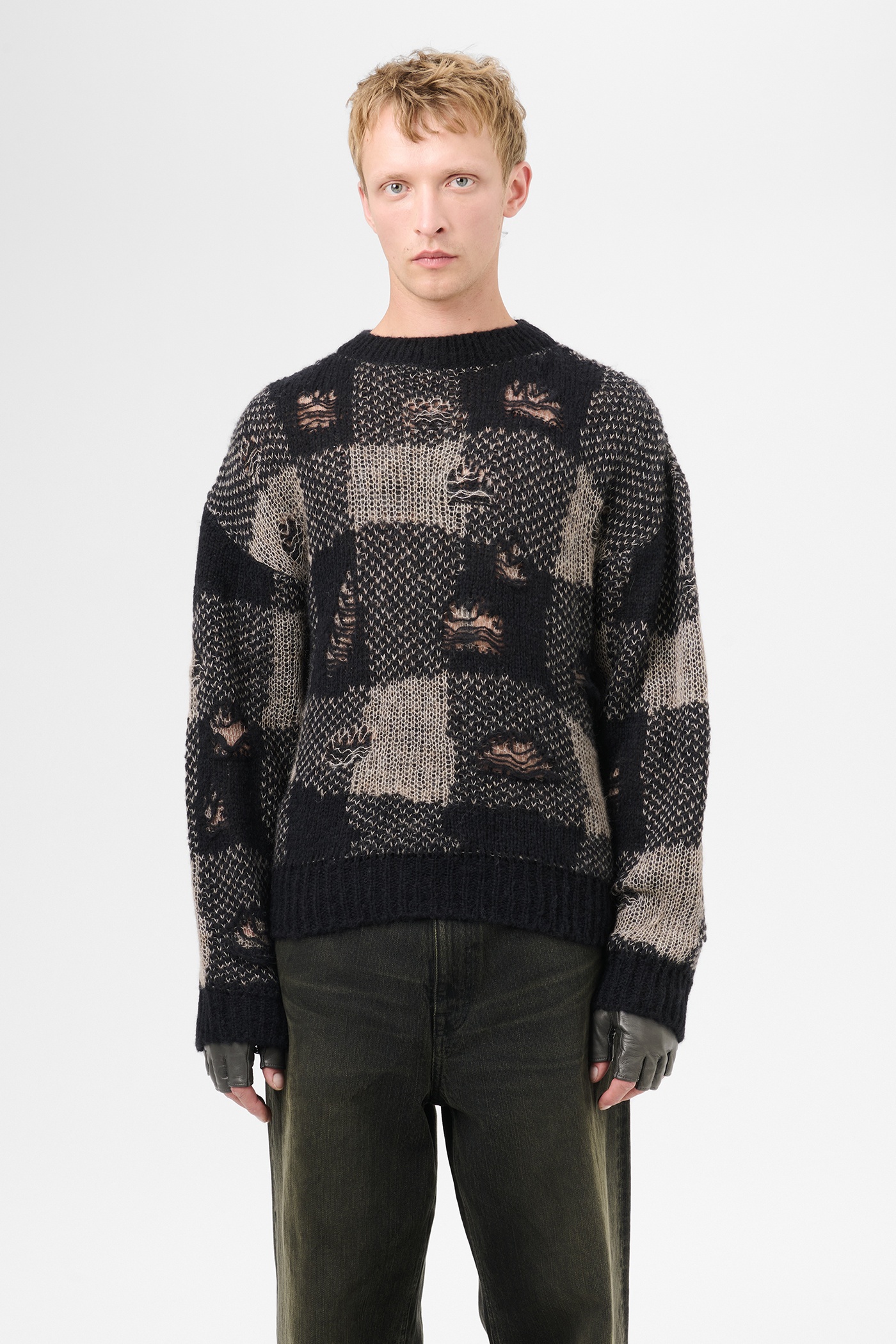 Sonar Roundneck Black Destructive Gingham - 3