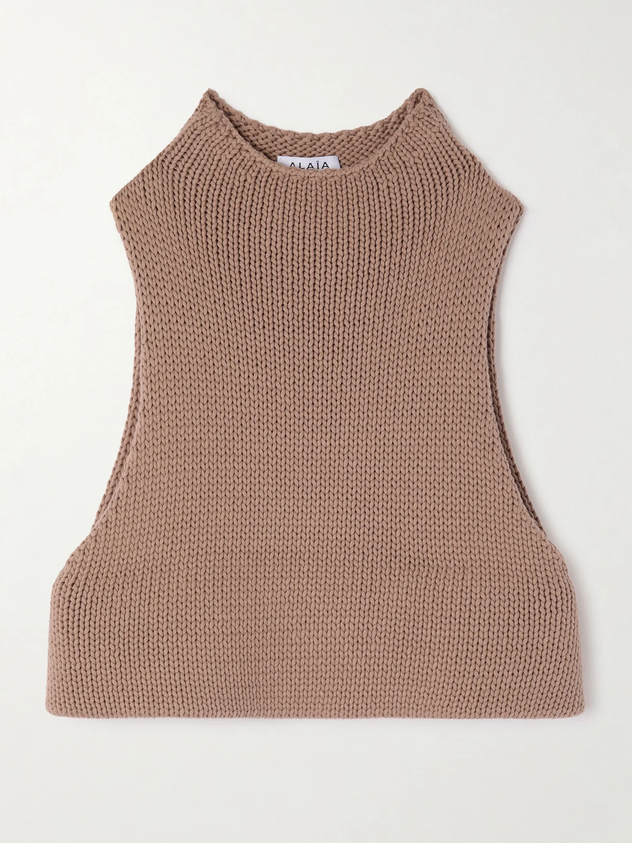 Cropped Cotton-blend Turtleneck Tank - 1