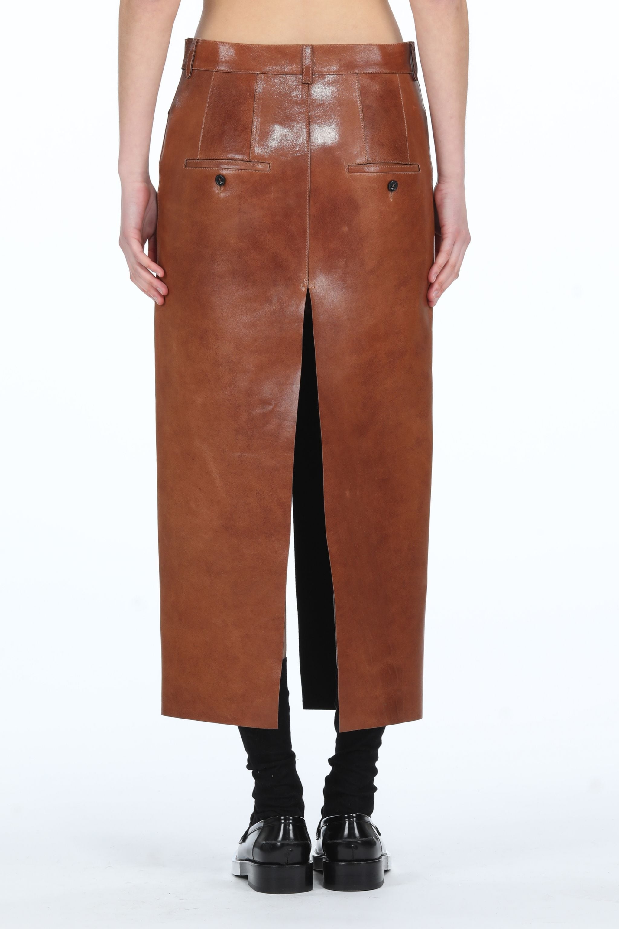 TAILORED LEATHER PENCIL SKIRT - 2
