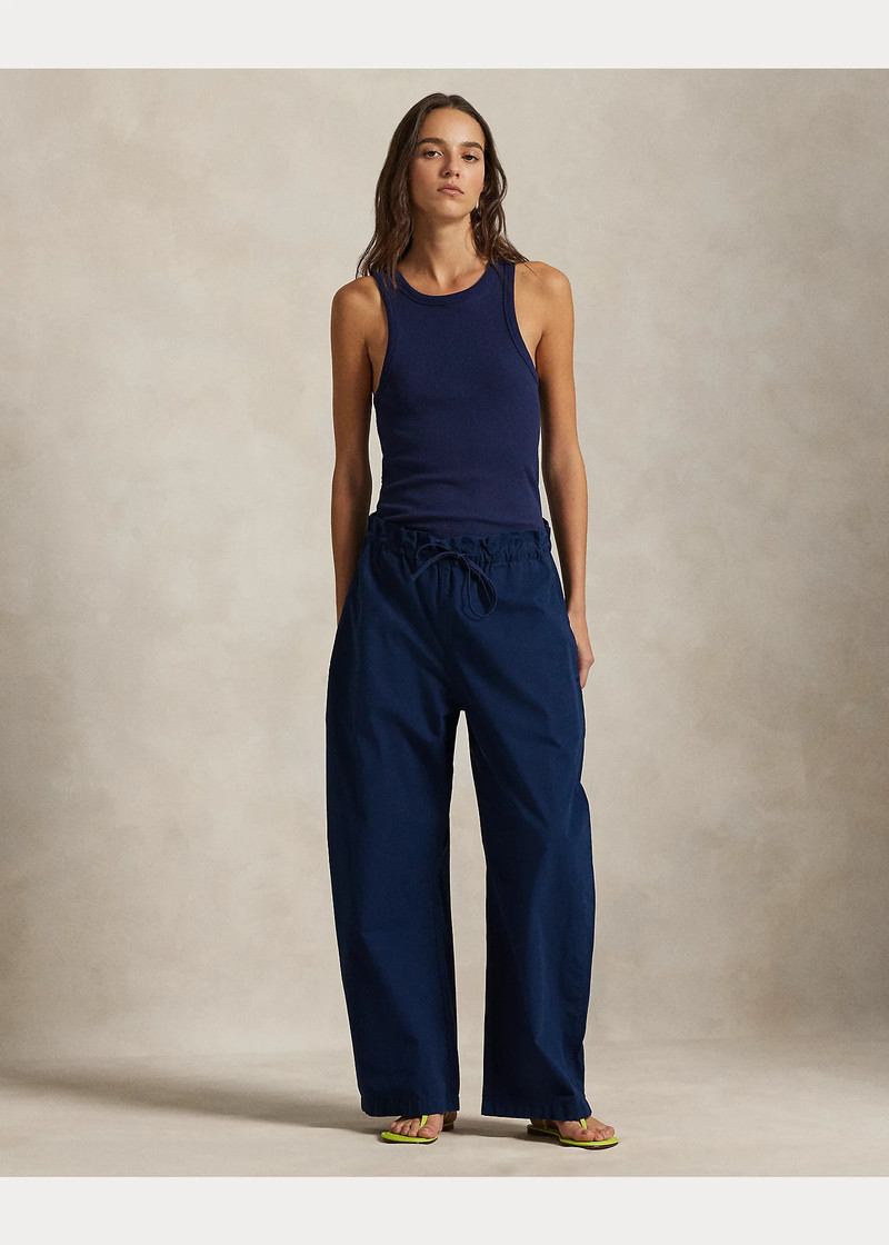 Cotton Curved Tapered Drawstring Pant 6