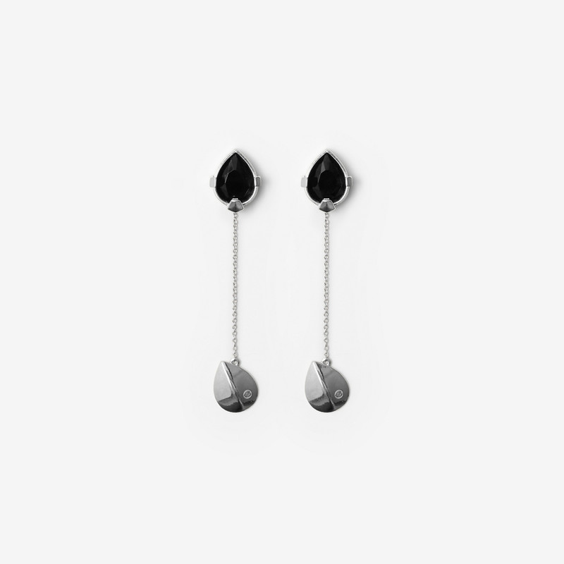 Onyx Shield Pendant Earrings 1