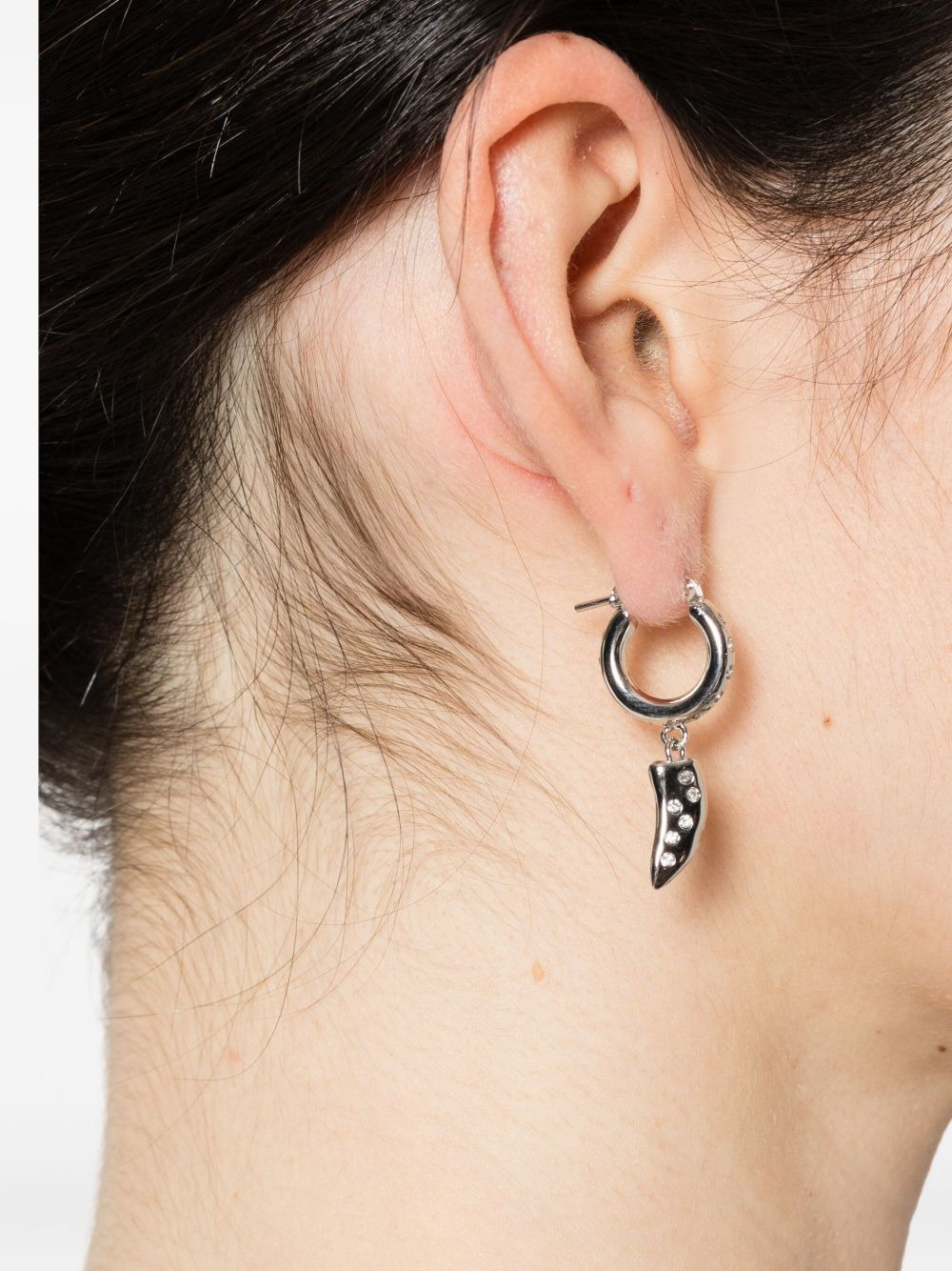 crystal-embellished hoop earrings - 2