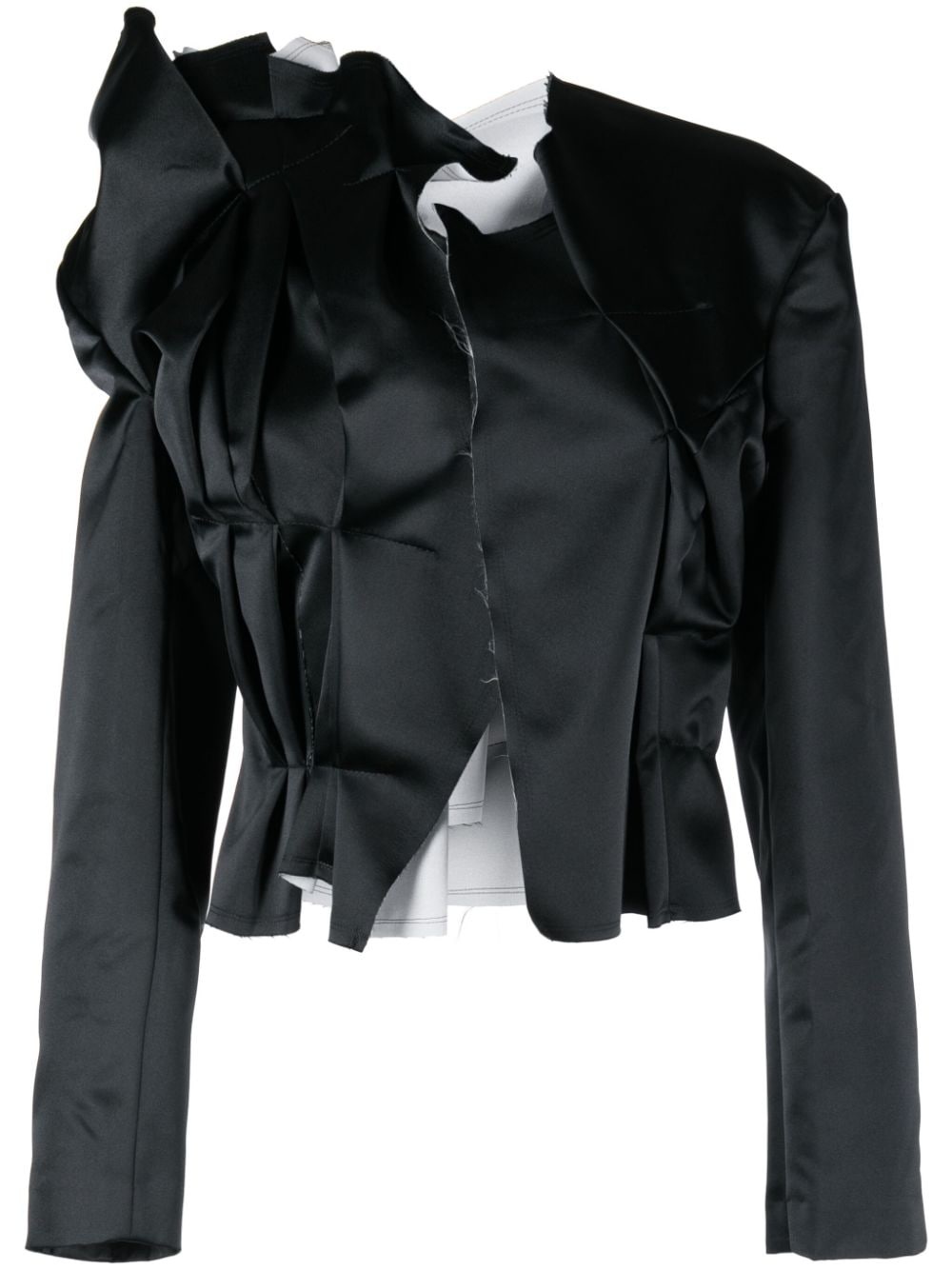 gathered -effect layered blazer - 1
