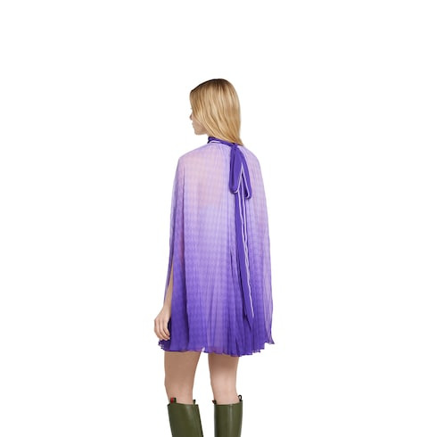 Printed georgette pleated dress - 4