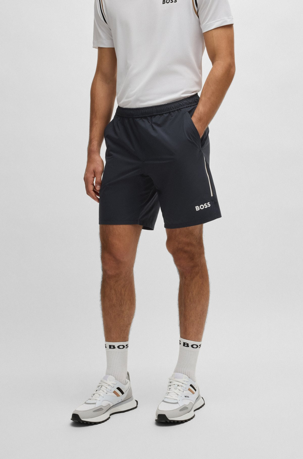 BOSS X MATTEO BERRETTINI ACTIVE TENNIS SHORTS WITH FOUR-WAY STRETCH - 2