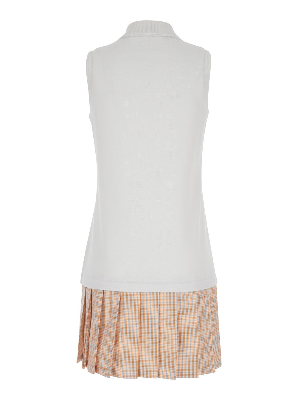 Thom Browne Women Mini White And Orange Polo Dress In Cotton Woman - 2