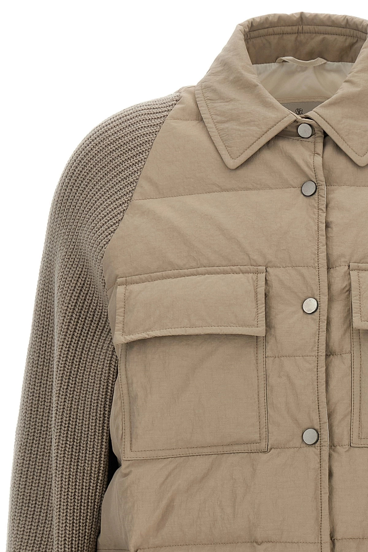 Two-material 'Shiny Flap Detail' down jacket - 3