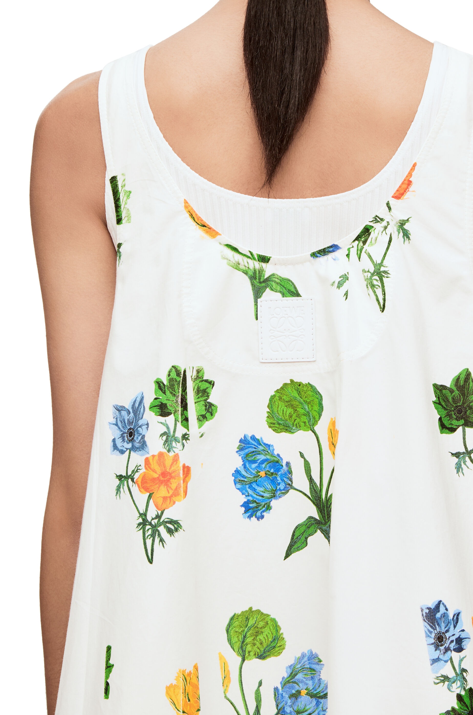 Flower trapeze dress in cotton poplin - 4