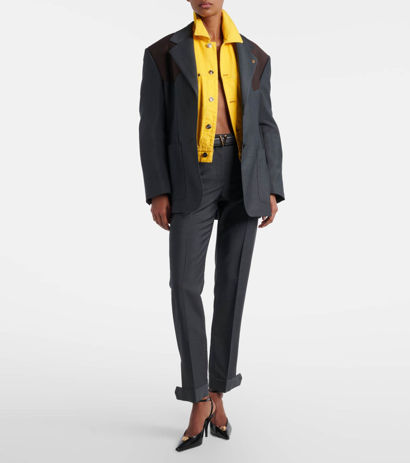 VERSACE Wool and mohair tapered pants outlook