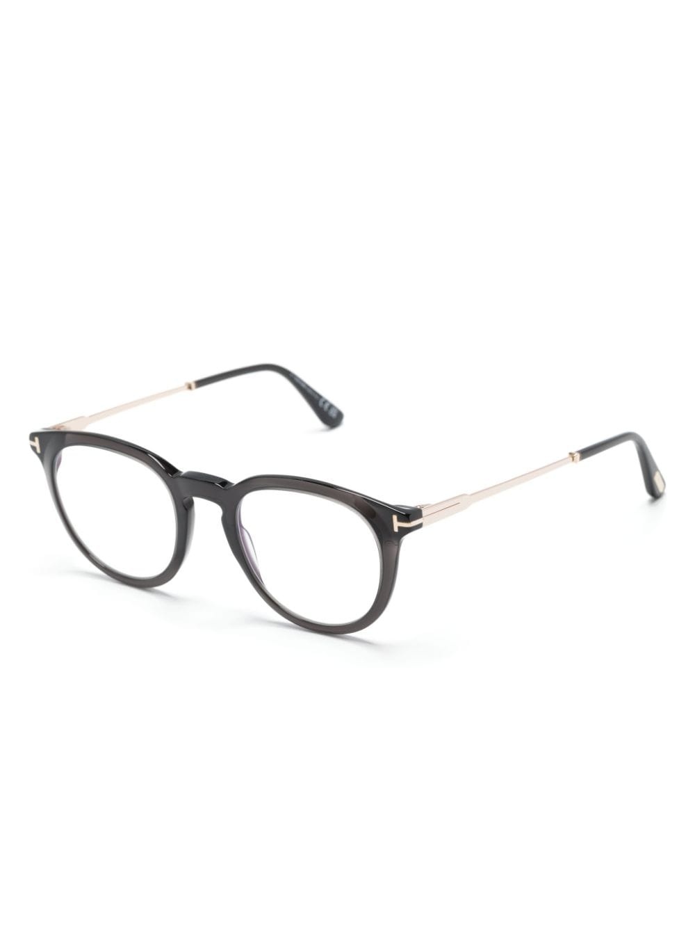 logo-engraved round-frame glasses - 2