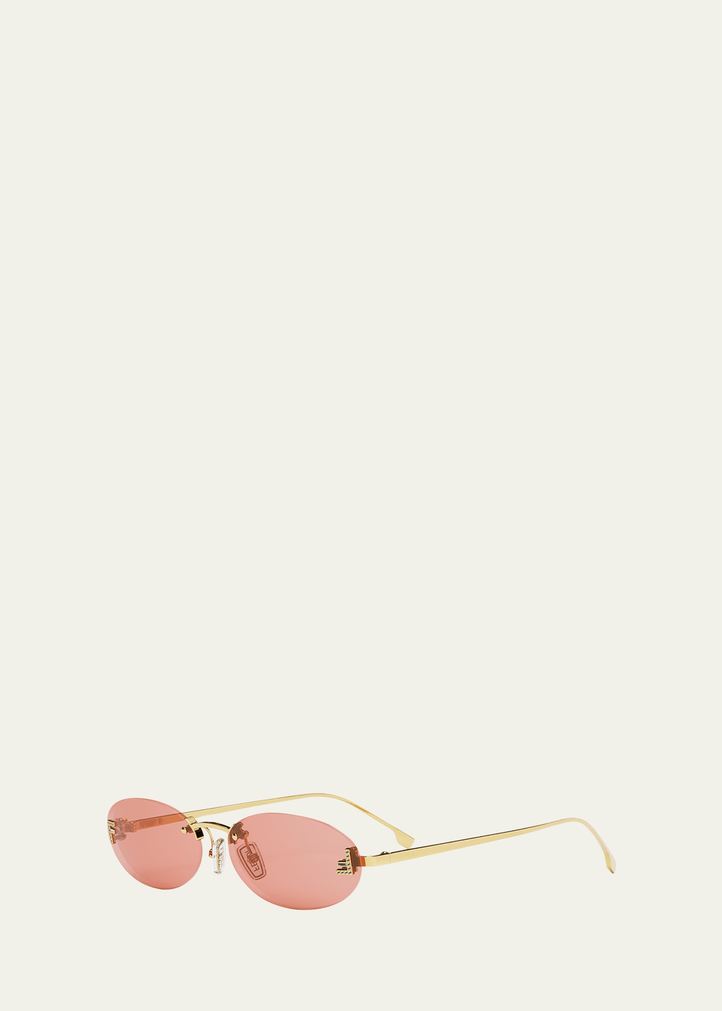 Embellished FF Oval Metal Sunglasses - 2