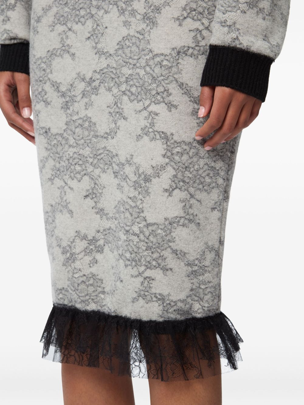lace-pattern midi skirt - 5