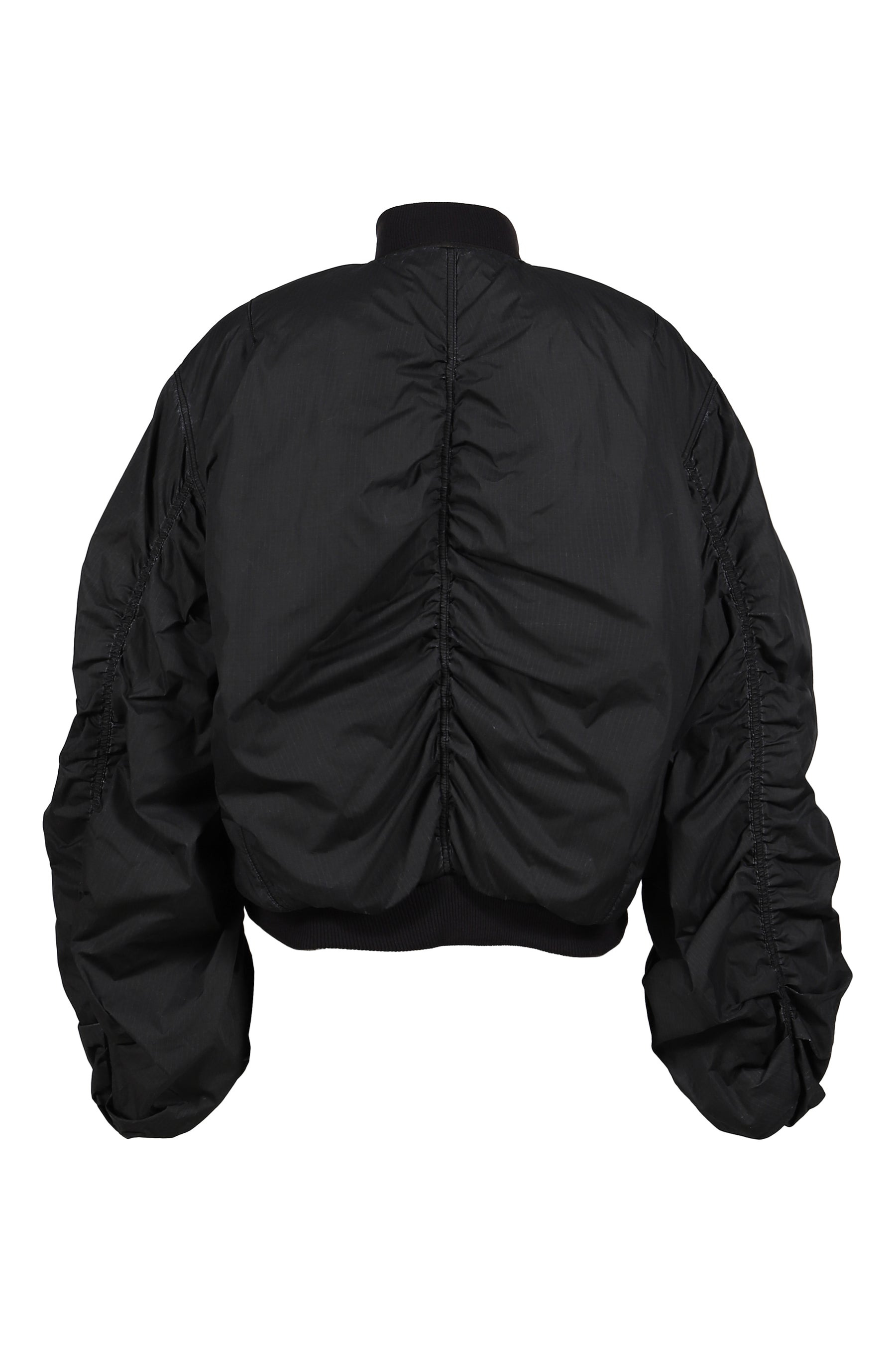 BLACK WASHED NYLON BOMBER / BLK - 2