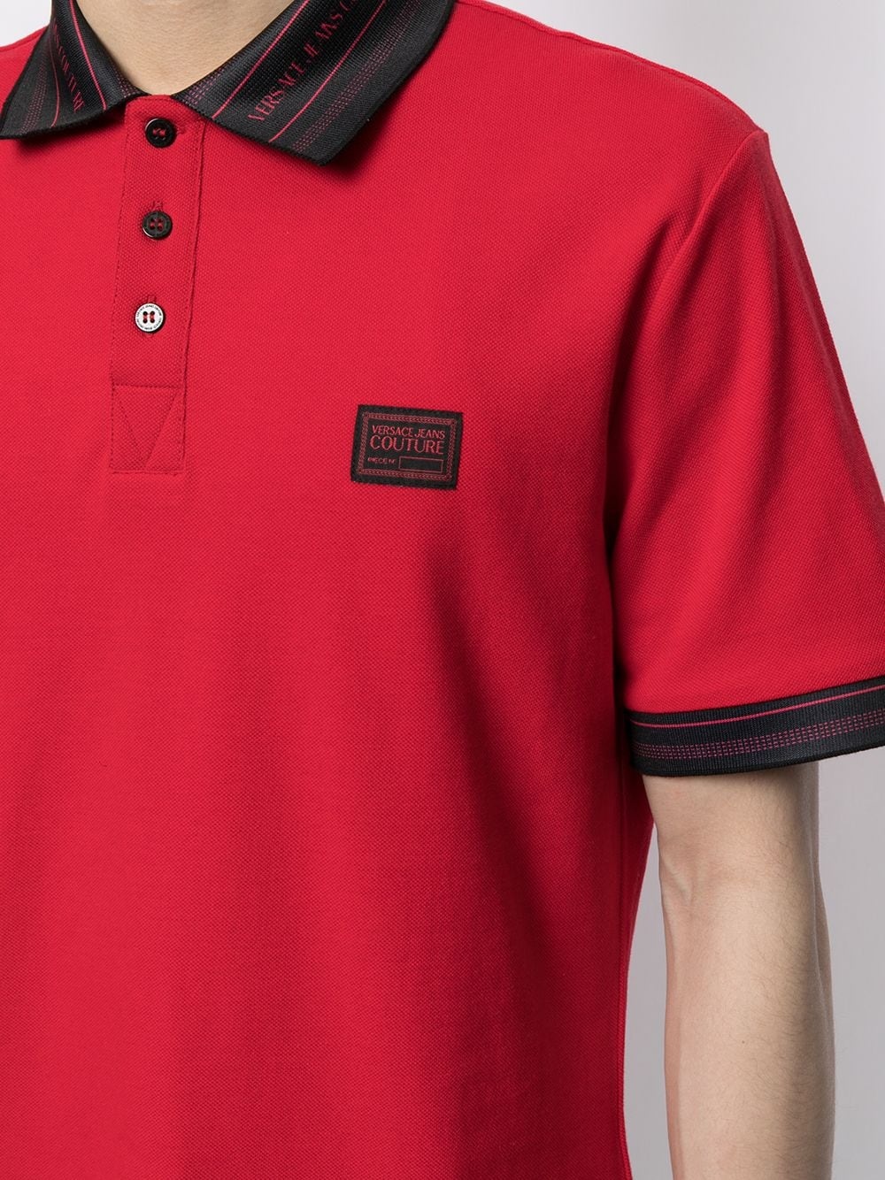 logo-patch short-sleeved polo shirt - 5