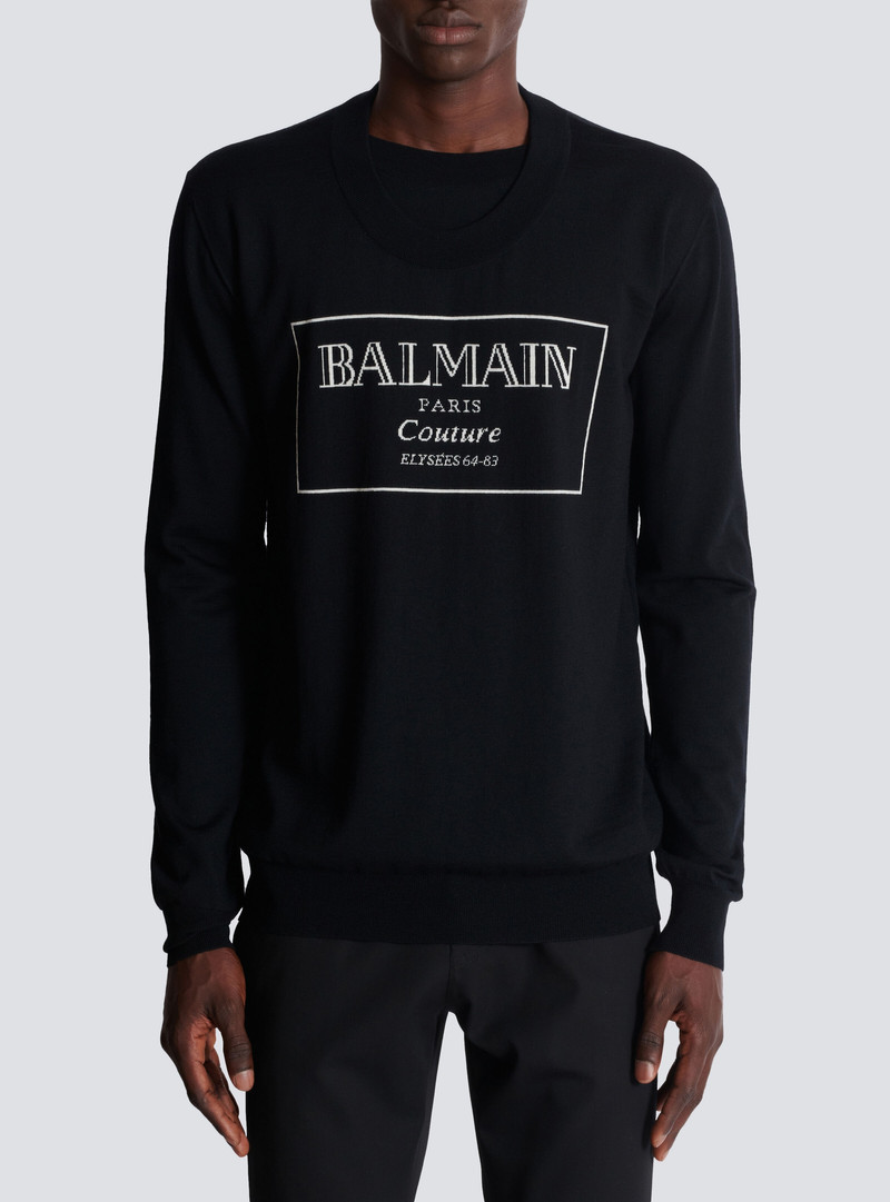 Knit jumper with Balmain Couture label 5