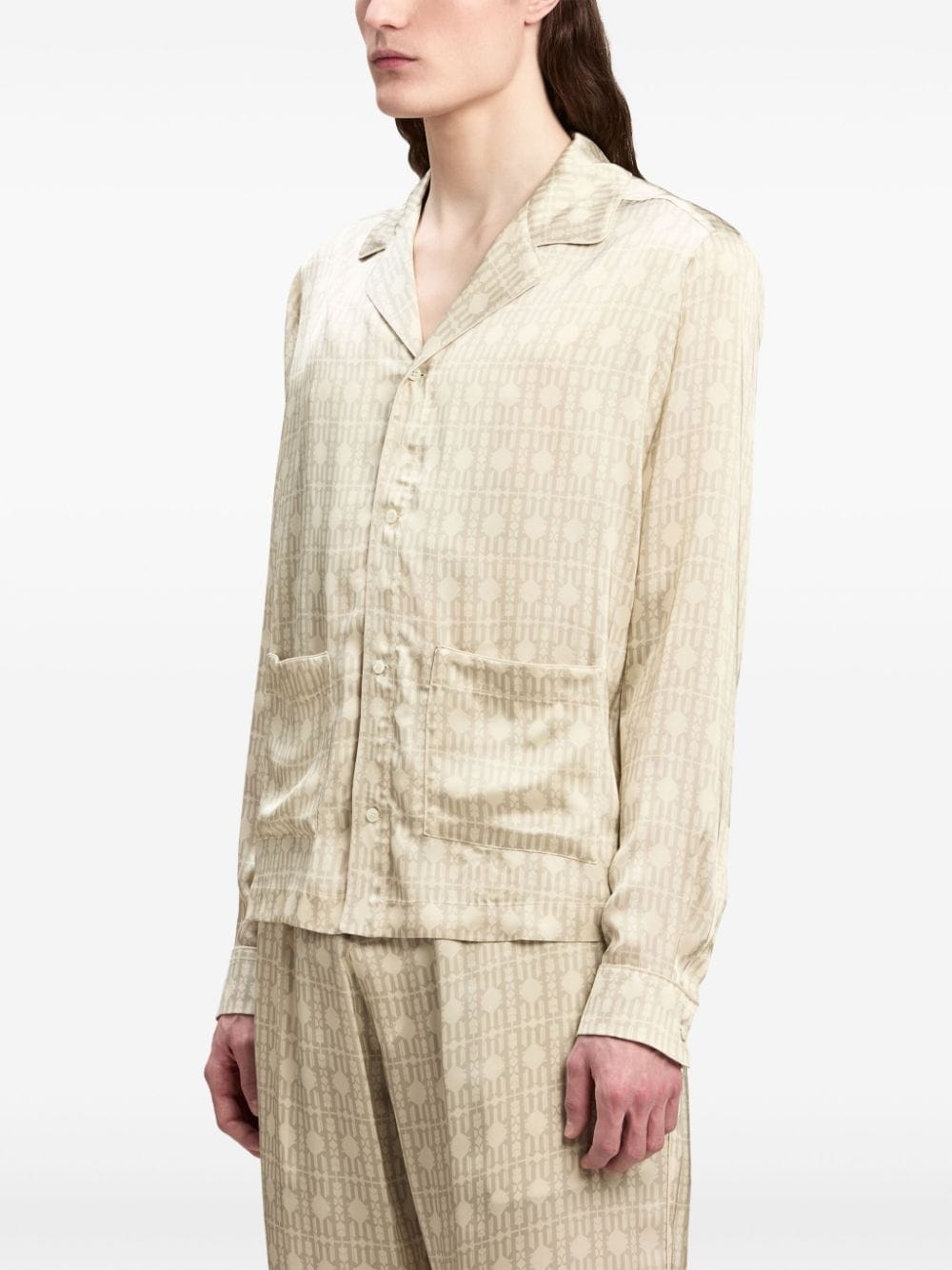 monogram-pattern cotton shirt - 4