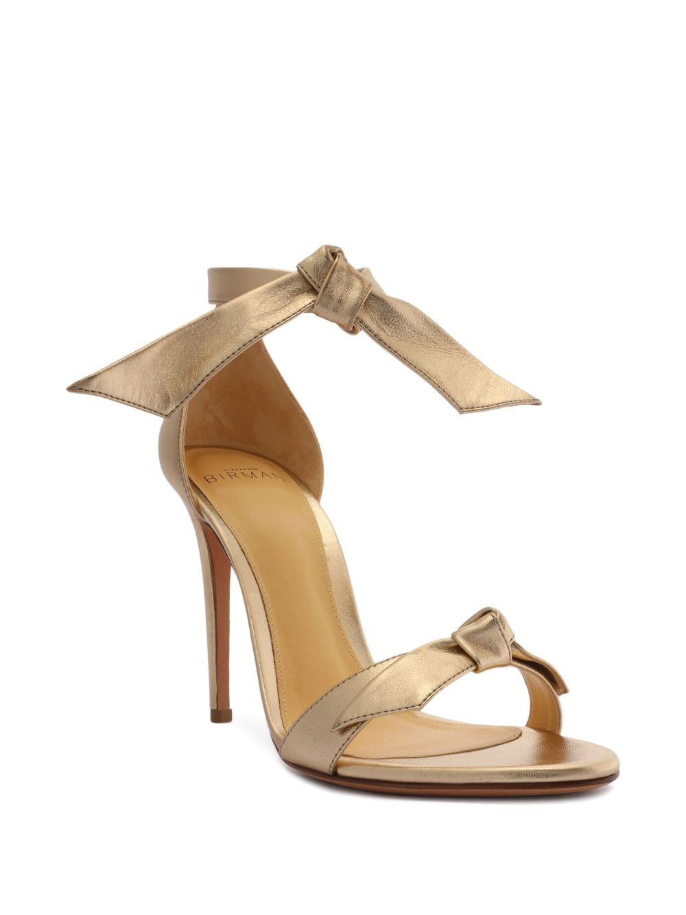 100mm Clarita bow-detail leather heeled sandals - 2